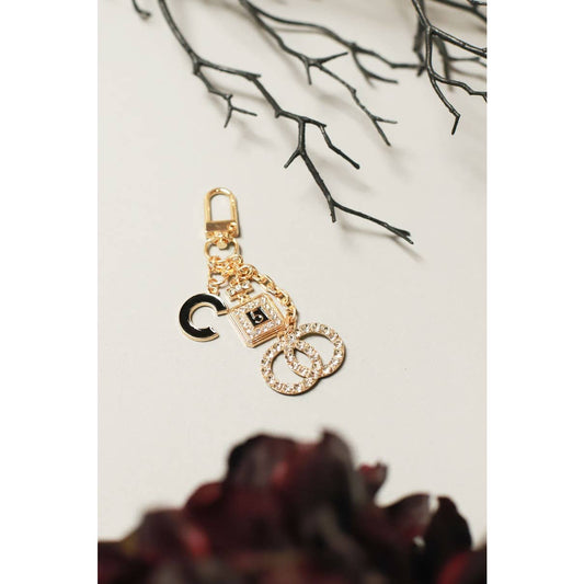 PERFUME BOTTLE RHINESTONE CHARM GLAMOUR KEY CHAIN