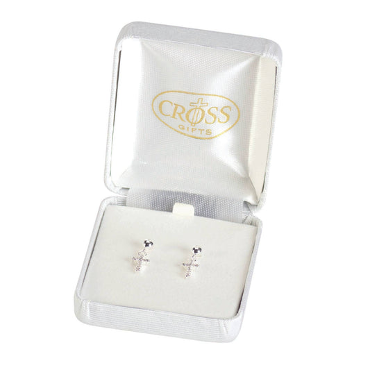 Earrings Cross on Sterling Silver Posts