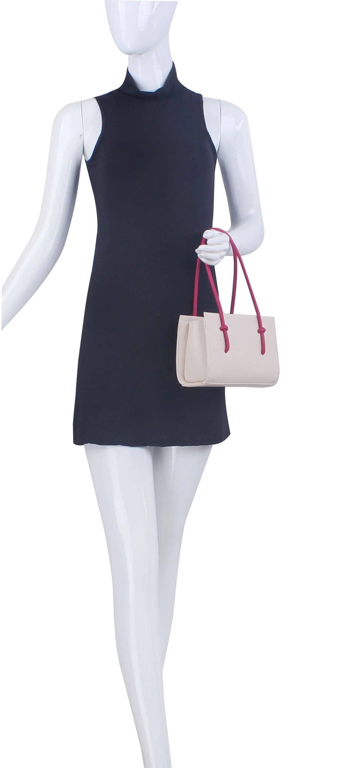 Contrast Handle Fashion Hand Tote