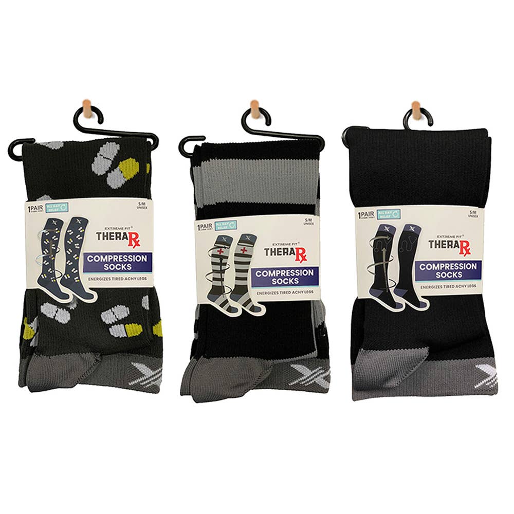 MEDICINE 101 COMPRESSION SOCKS - 3 ASST STYLES