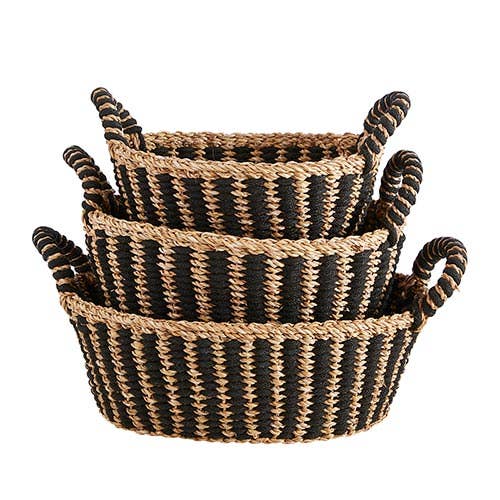 Oval Basket With Handle Set/3