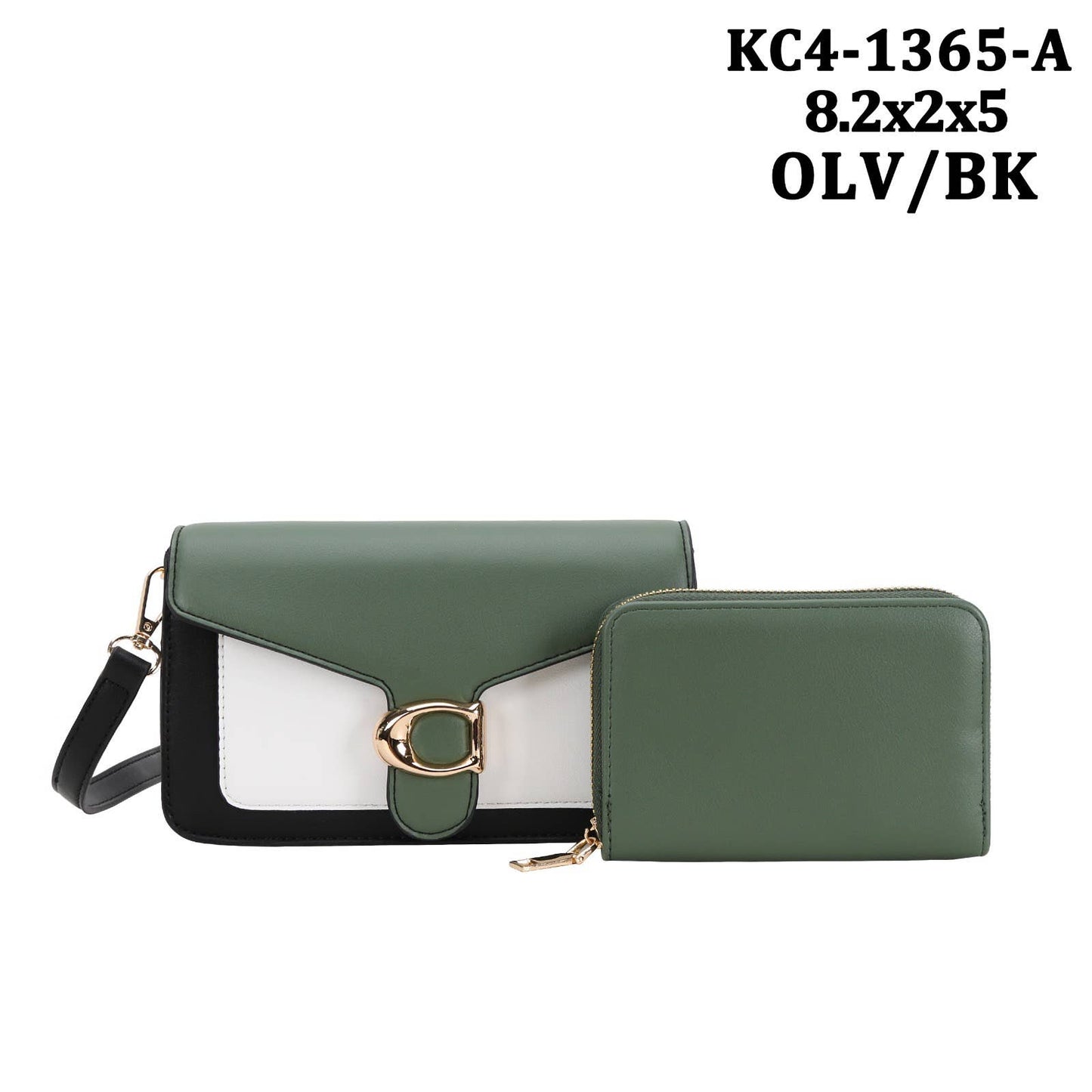 KC41365-A Women's Flap Shoulder Bag Faux leather Mag/ snap