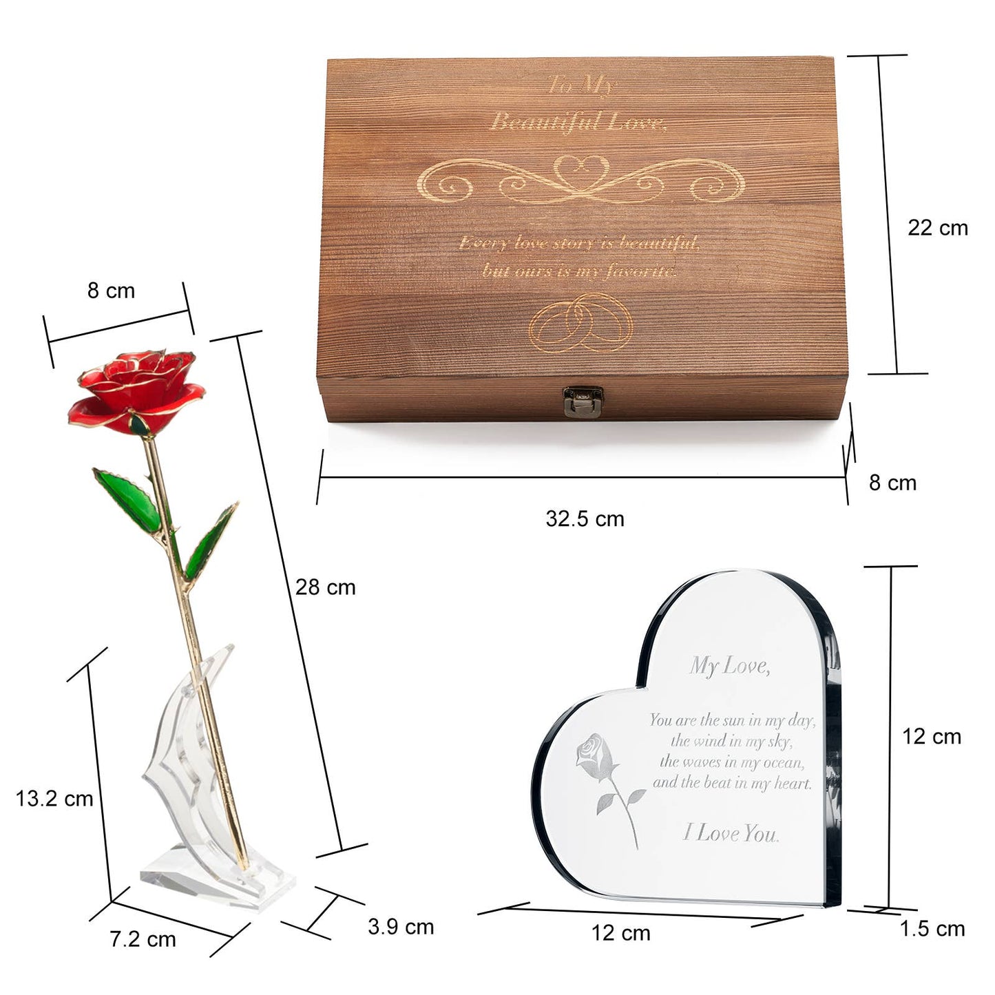 Anniversary, Birthday & Everyday 24K Gold Rose Love Box