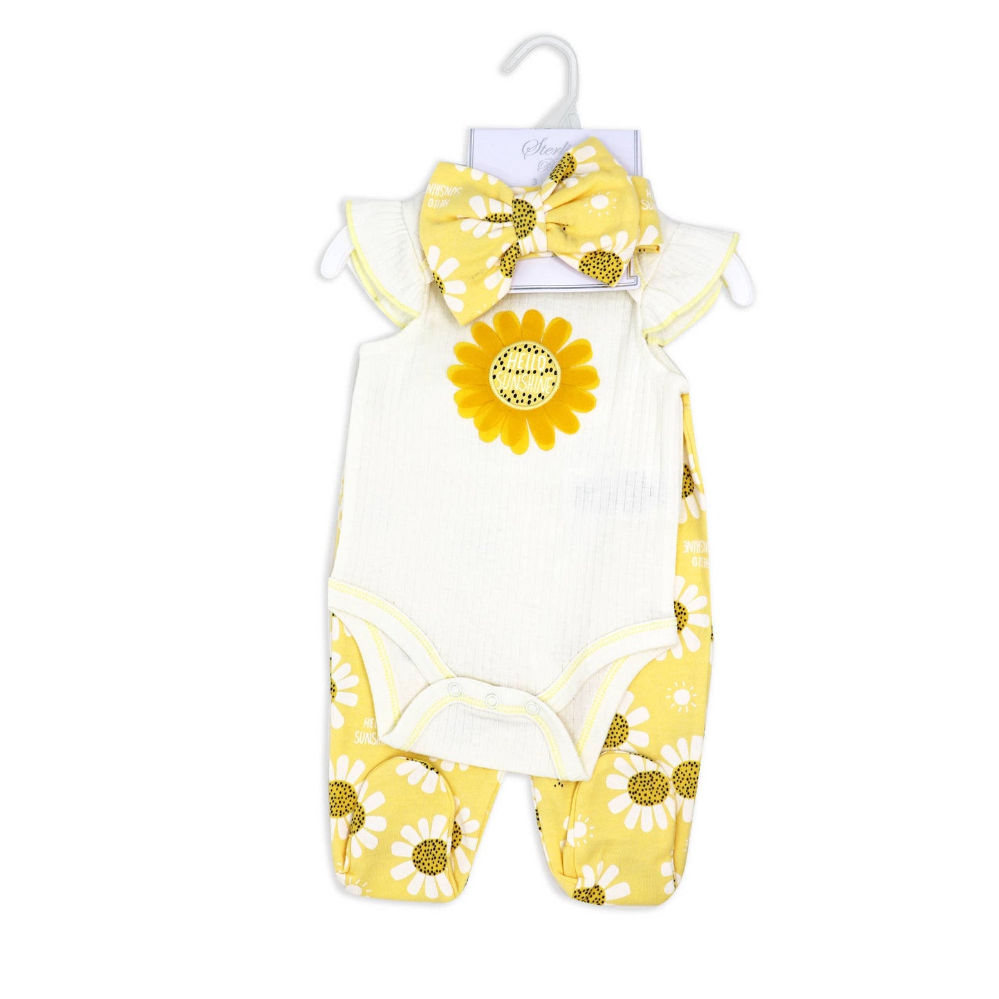 Girls 3 Piece Footed Set: Sunshine