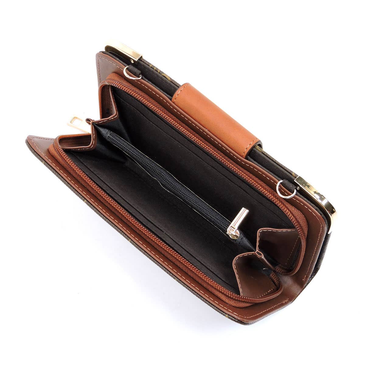PM041 Monogram Turn Lock Crossbody Wallet