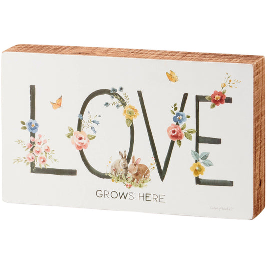 Love Grows Here Box Sign