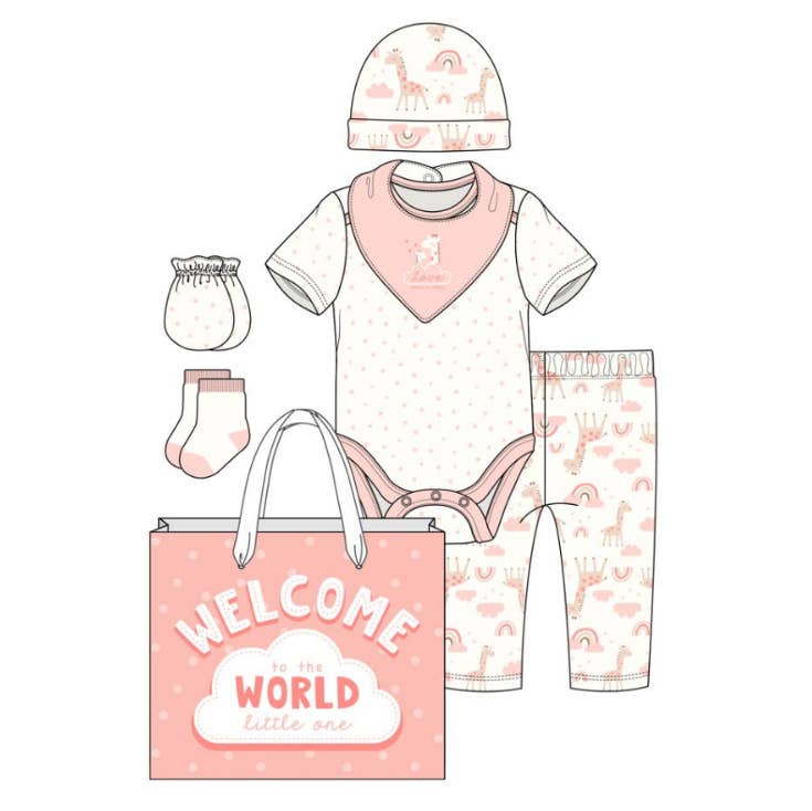 8 Pcs Hanging Baby Gift Set Bodysuit Leggings Bib Mitten Cap