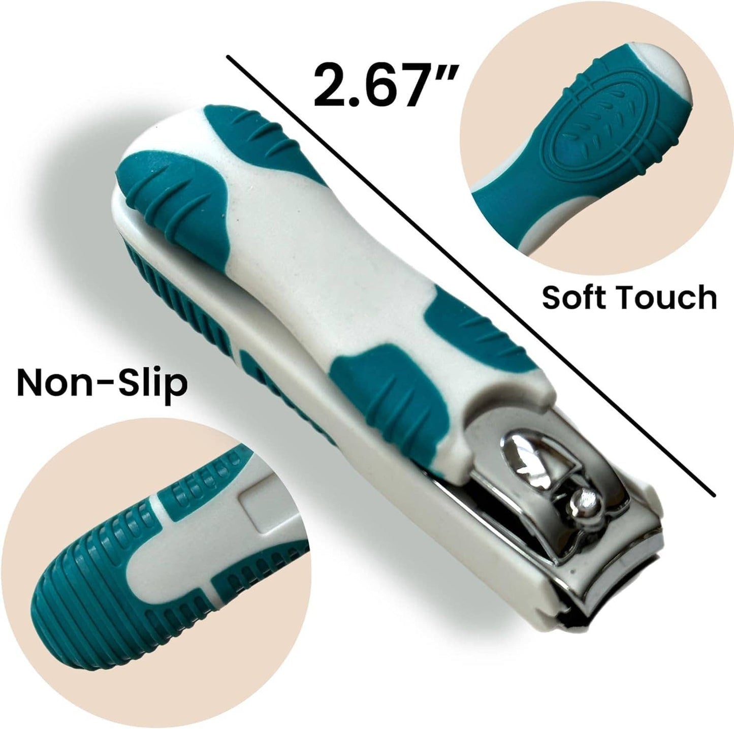 Nail Clippers with Detachable Non Slip-Grip