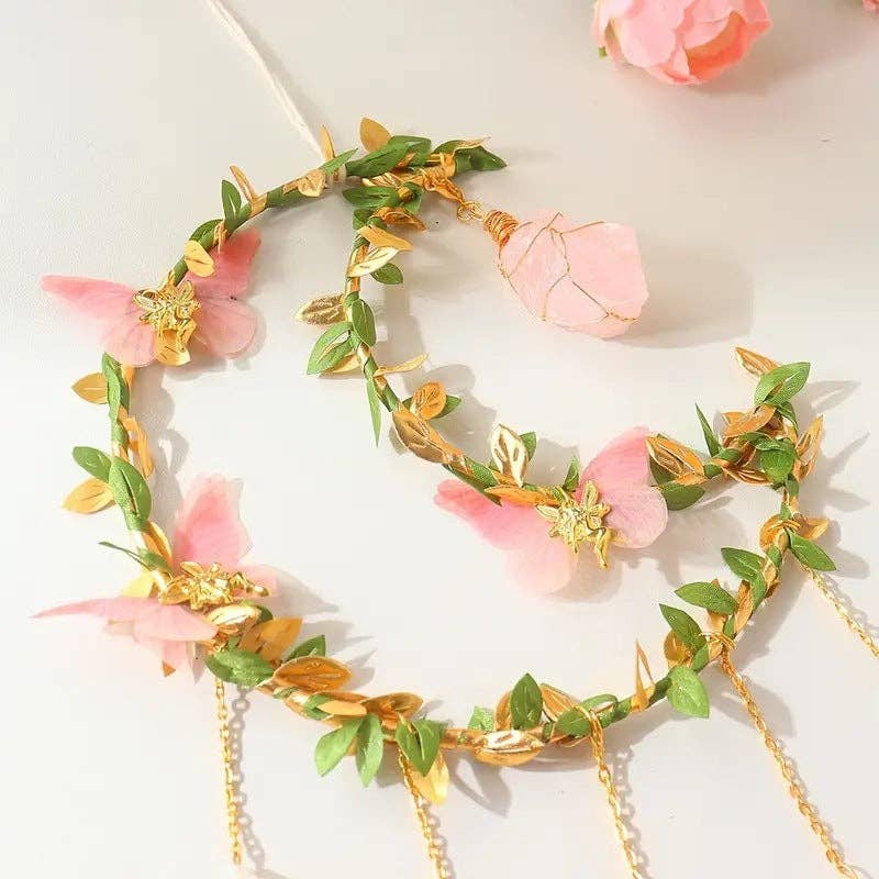Leaves Butterfly Moon Crystal Suncatcher DP25D690