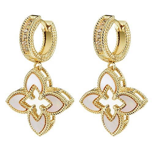 Gold plated MOP and CZ earring