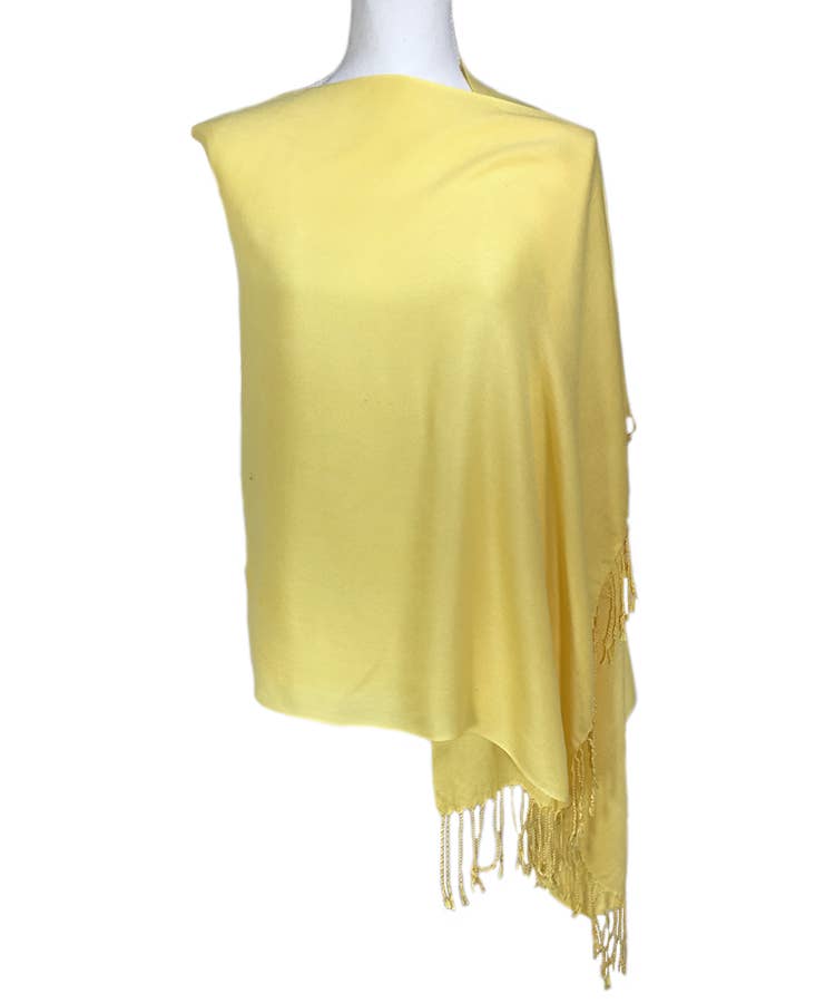 VISCOSE FRINGED PASHMINA SCARF SHAWL, 9129 AL