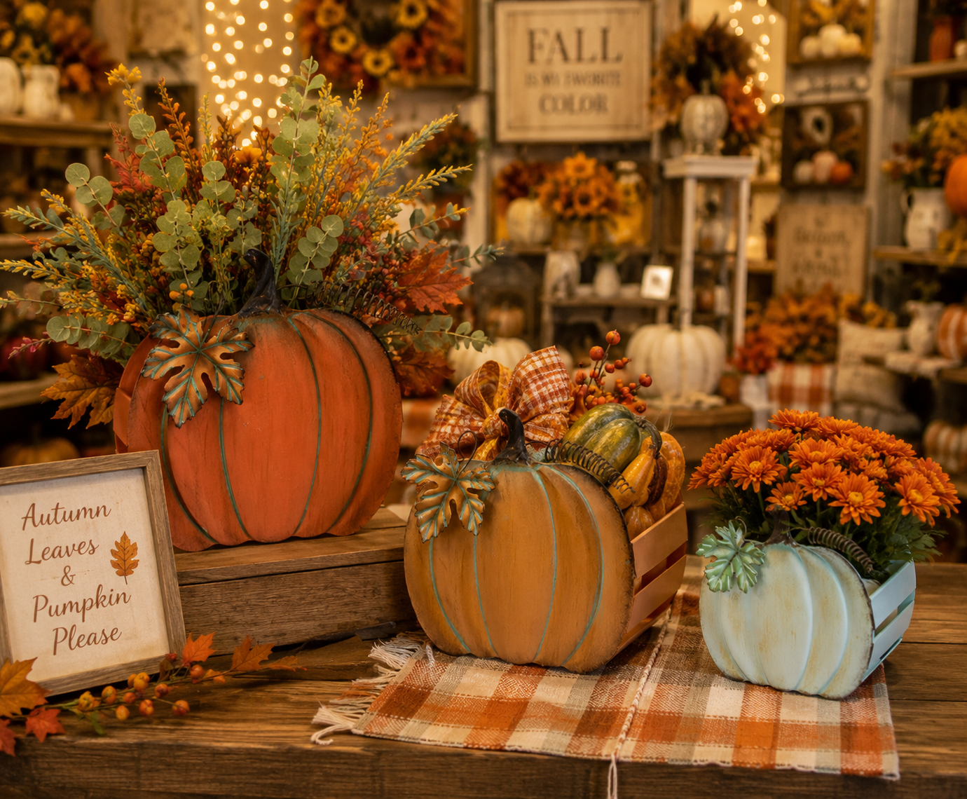 Pumpkin Basket Planter Set · Set of 3  Fall Item # 77959