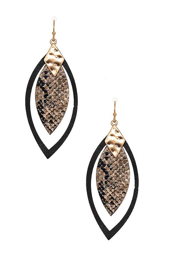 SNAKE PATTERN MARQUISE CUT EARRING