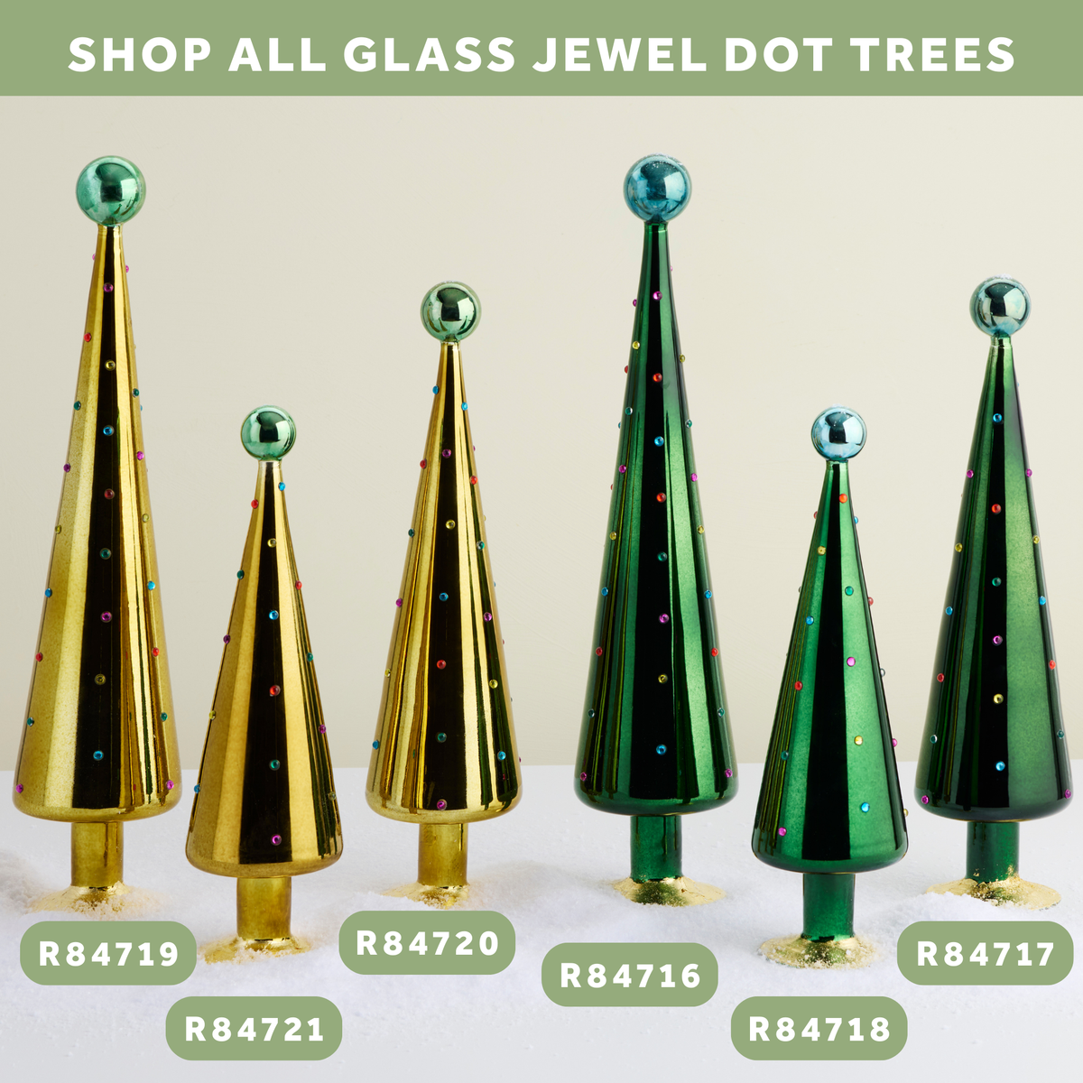 Emerald Glass Jewel Dot Christmas Tree – Medium