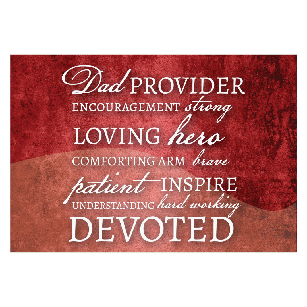 Inspirational Word Art Plaque for Dad, 4x6inch Free-Standing