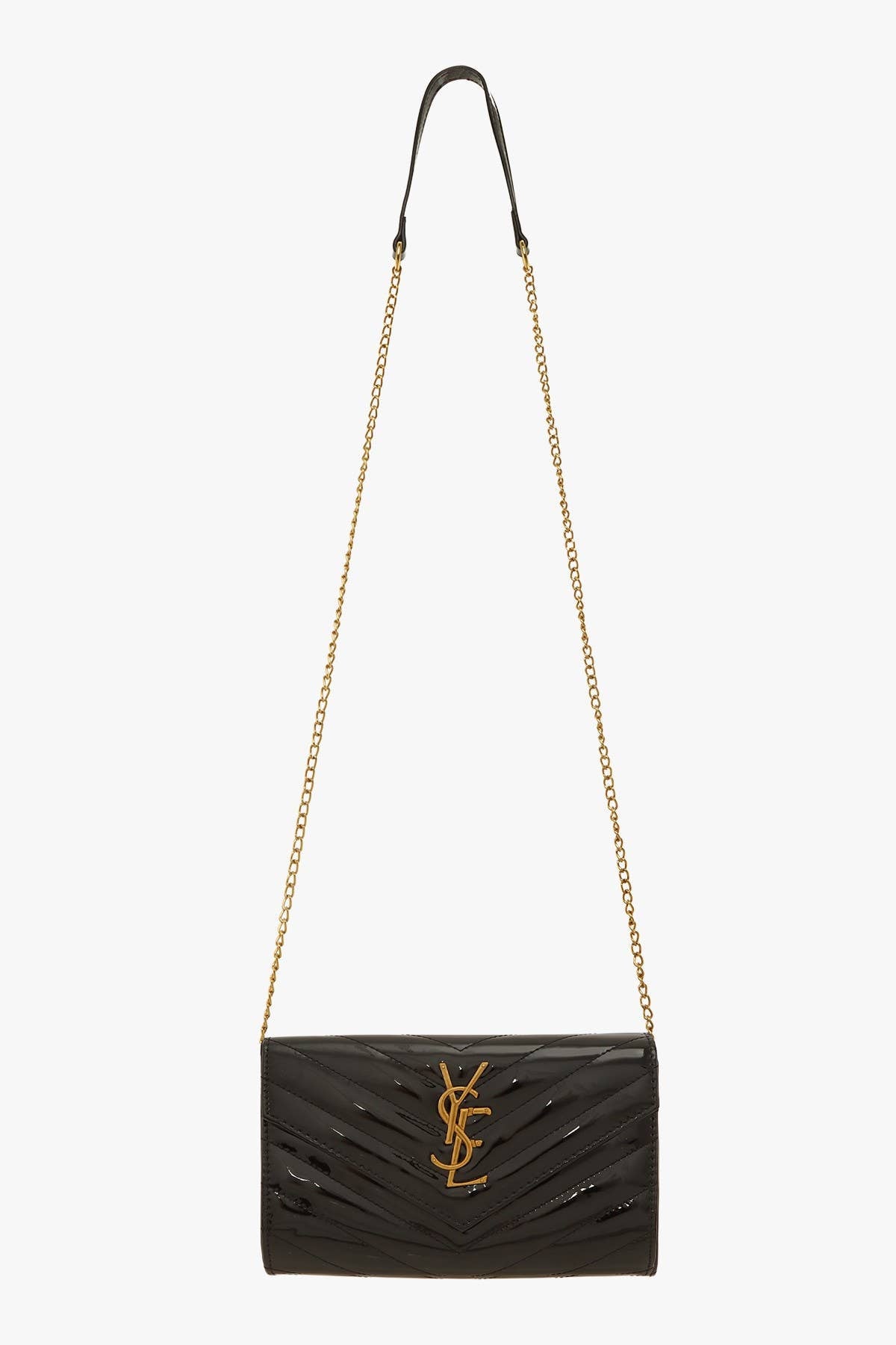 High-shine Chevron Quilted Crossbody Bag
