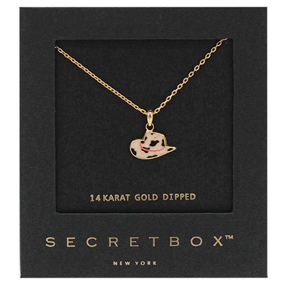 14K GOLD DIPPED WESTERN COWBOY HAT NECKLACE, SB 29574