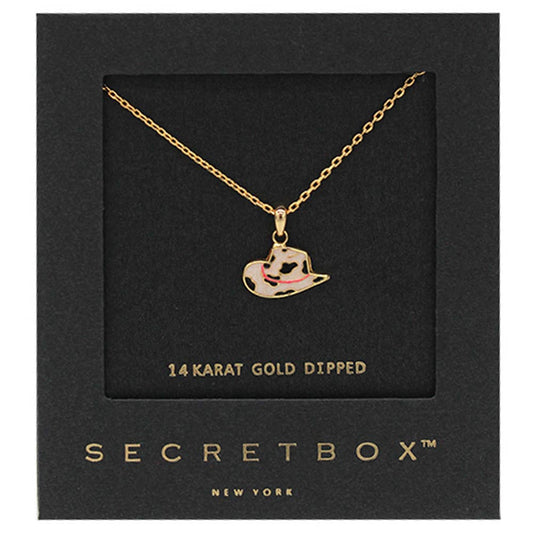 14K GOLD DIPPED WESTERN COWBOY HAT NECKLACE, SB 29574