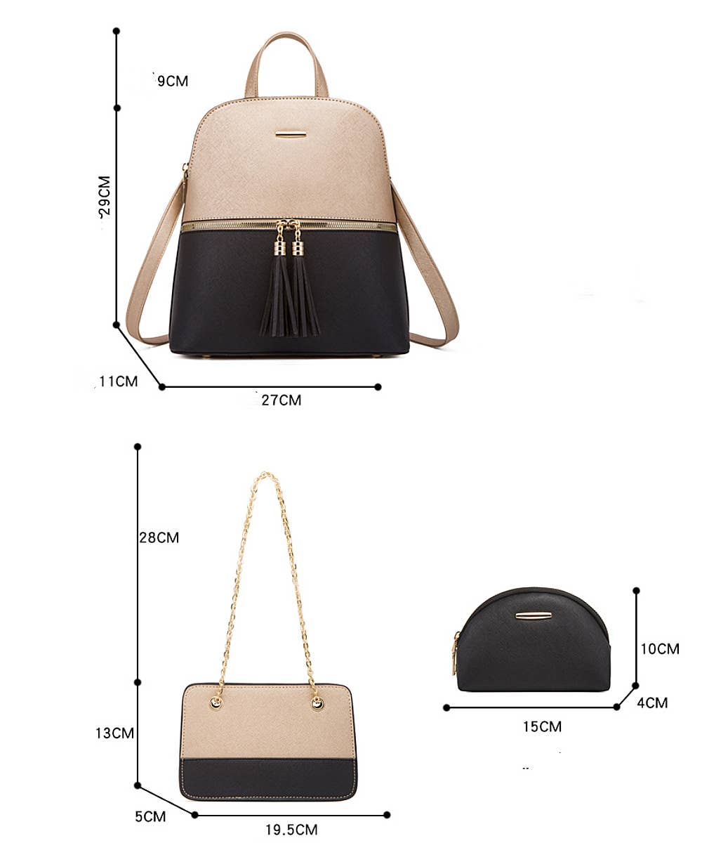 BACKPACK CROSS PURSE WAIST BAG CARD HOLDER  SET 4PCS