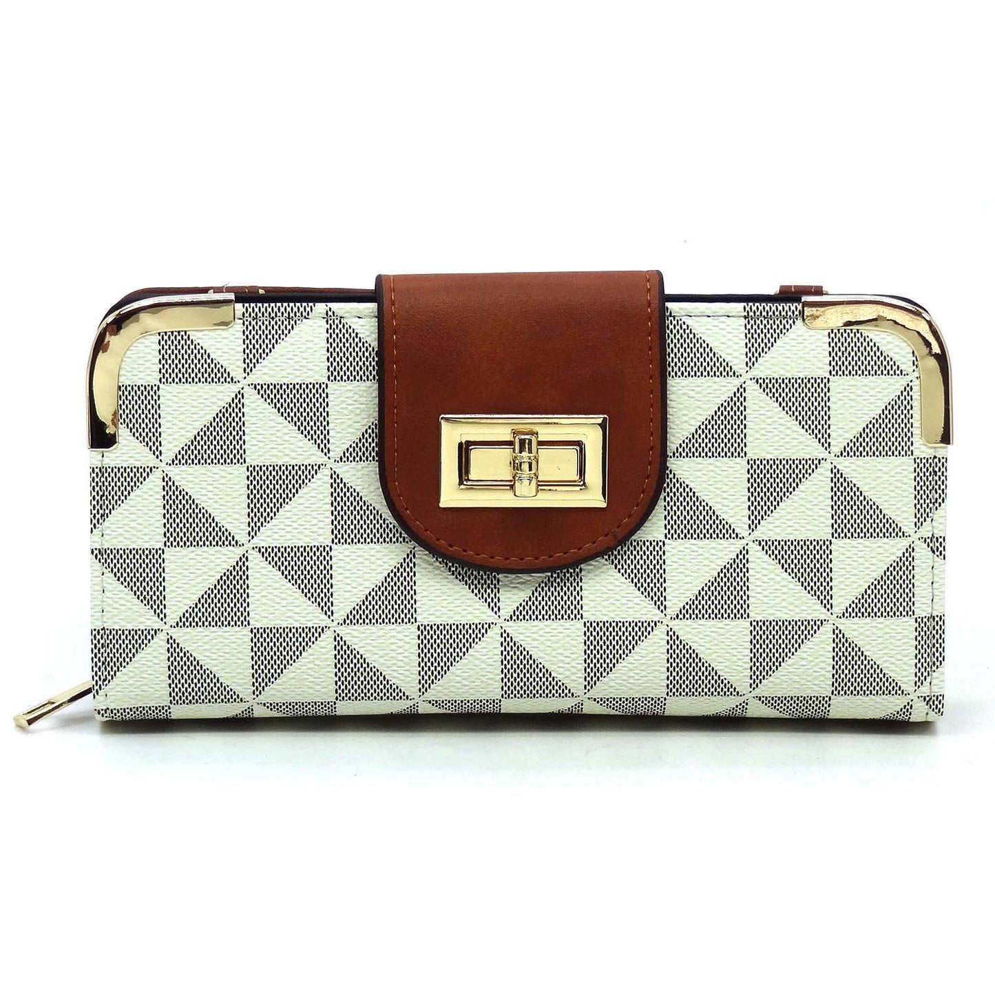 PM041 Monogram Turn Lock Crossbody Wallet