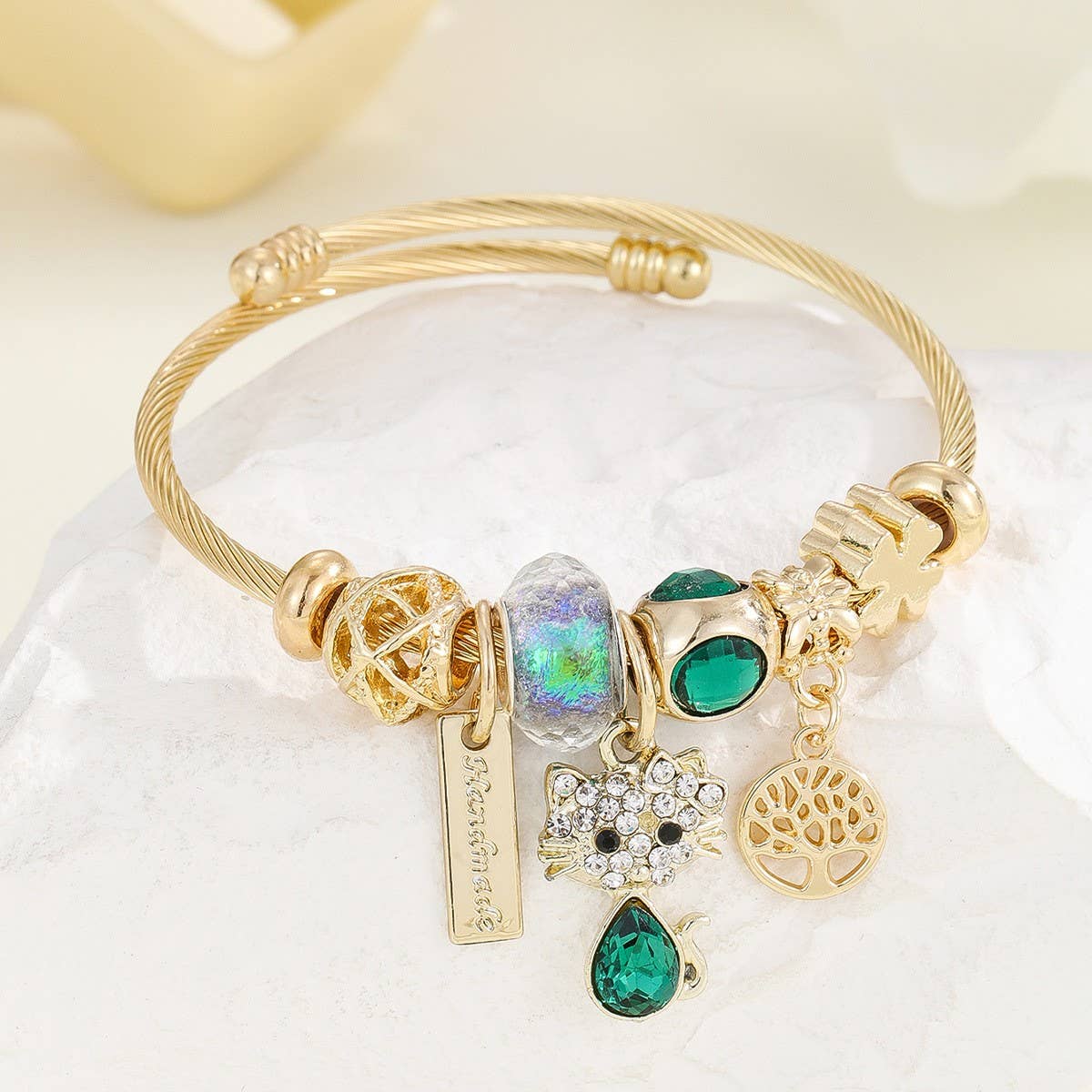 Trendy Stainless Steel Bracelet with Heart Charm_CWMM8480