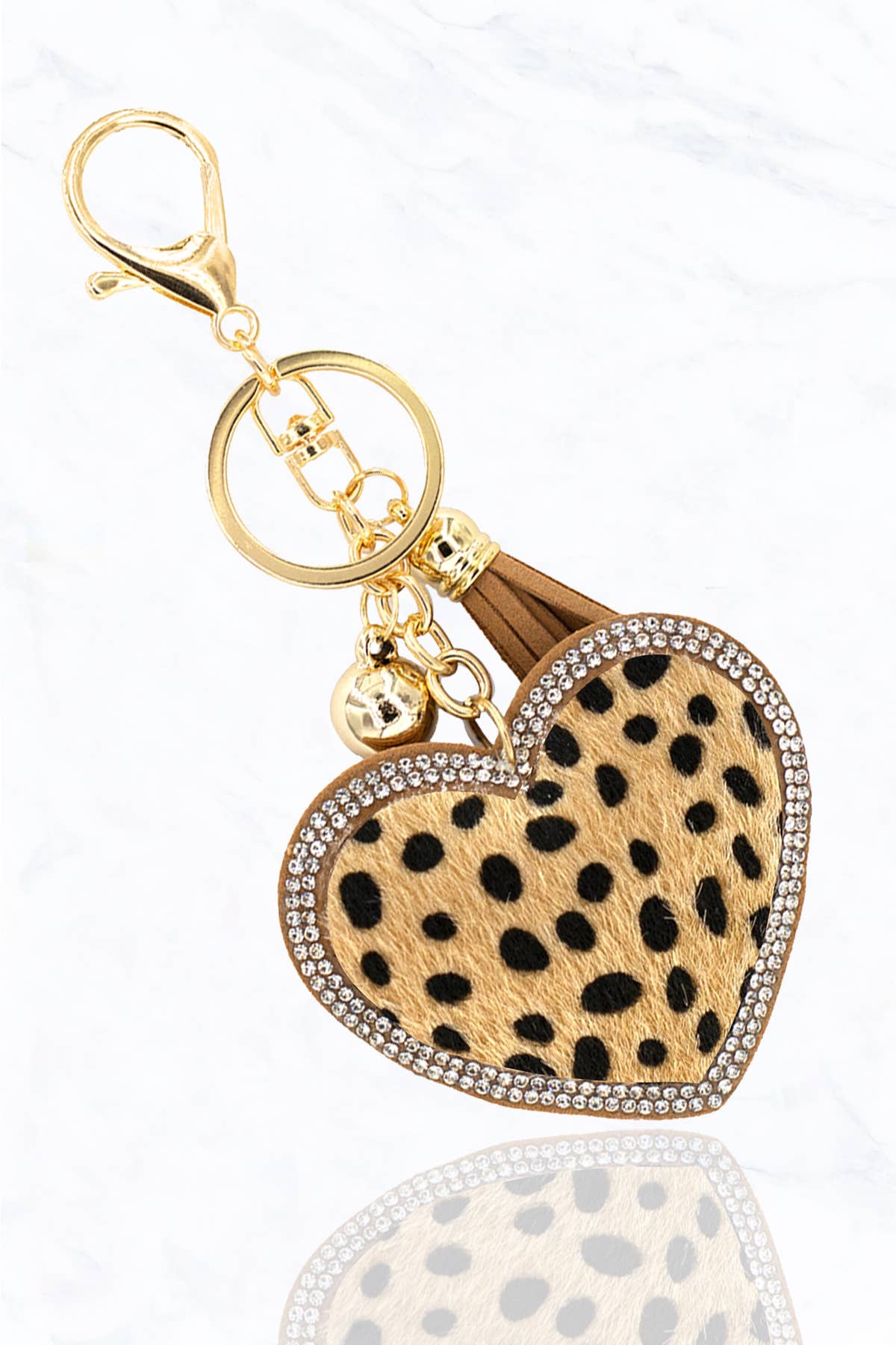 Animal Pattern Fur, Heart Cushion Keychain