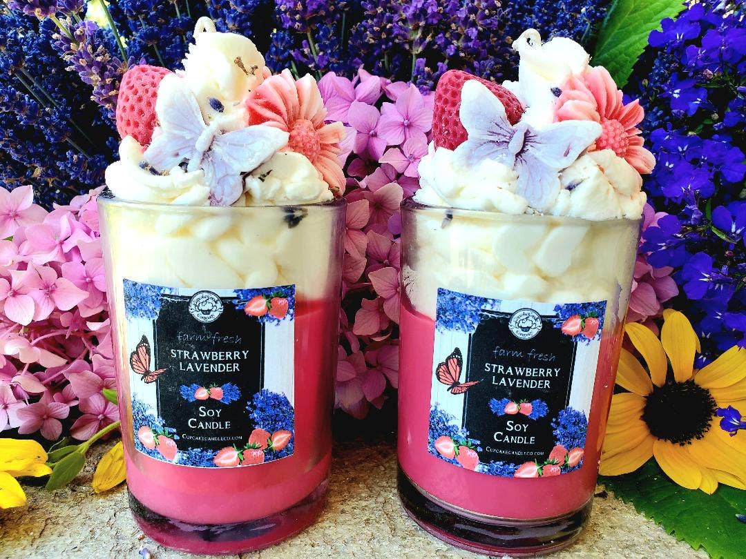 Lavender Strawberry Soy Drink Candle