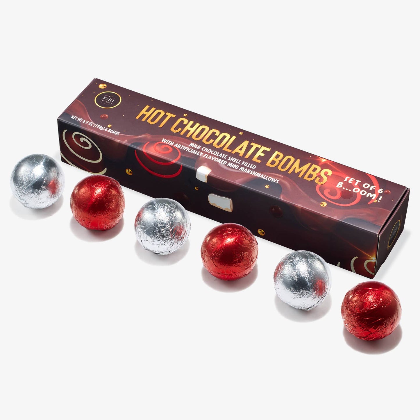 Dark Chocolate Bomb Set of 6 - Dark Chocolate Flavor