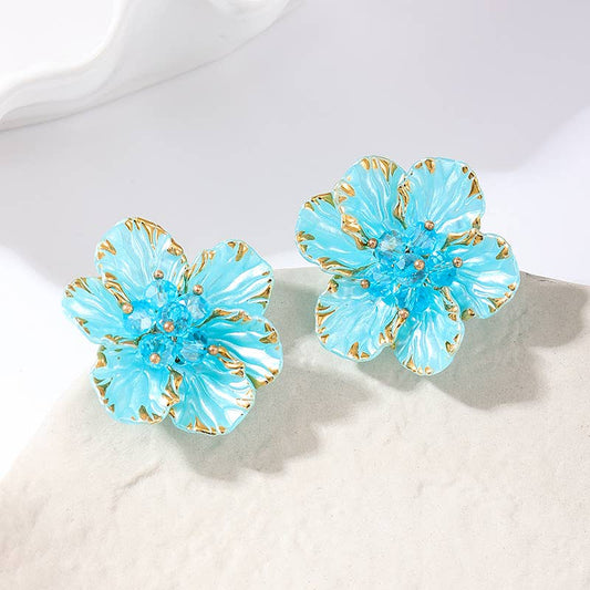 Summer Sweet Style Candy Color Flower Stud Earrings