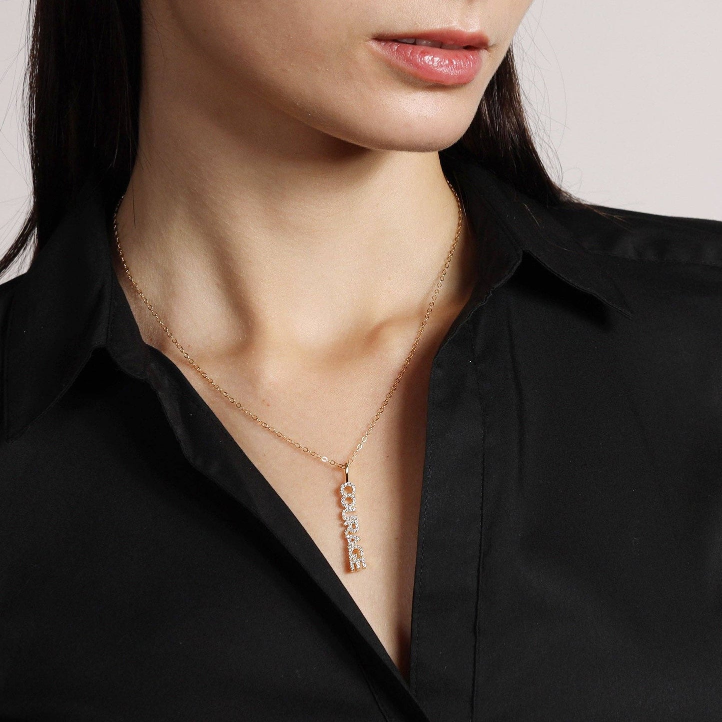 Courage Pave Gold Necklace