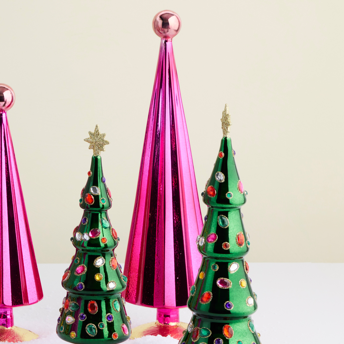 Pink Prism Glass Christmas Tree - Large