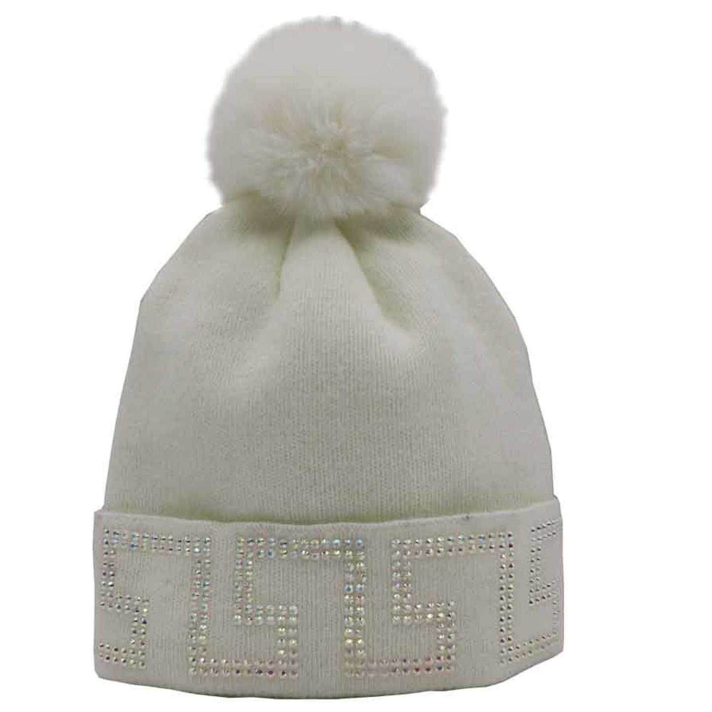 MAZE RHINESTONE POM POM BEANIES AT-522