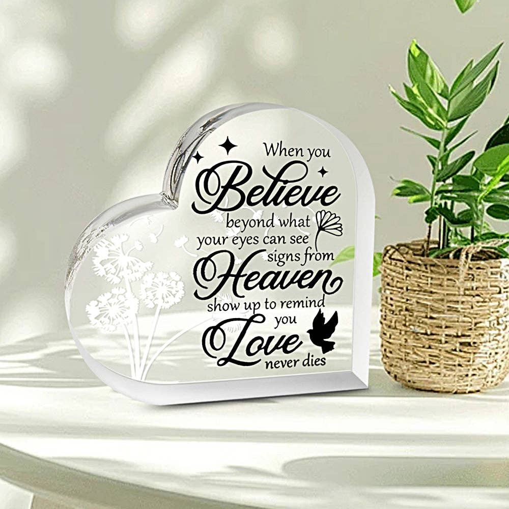 Acrylic Memorial Heart - When You Believe