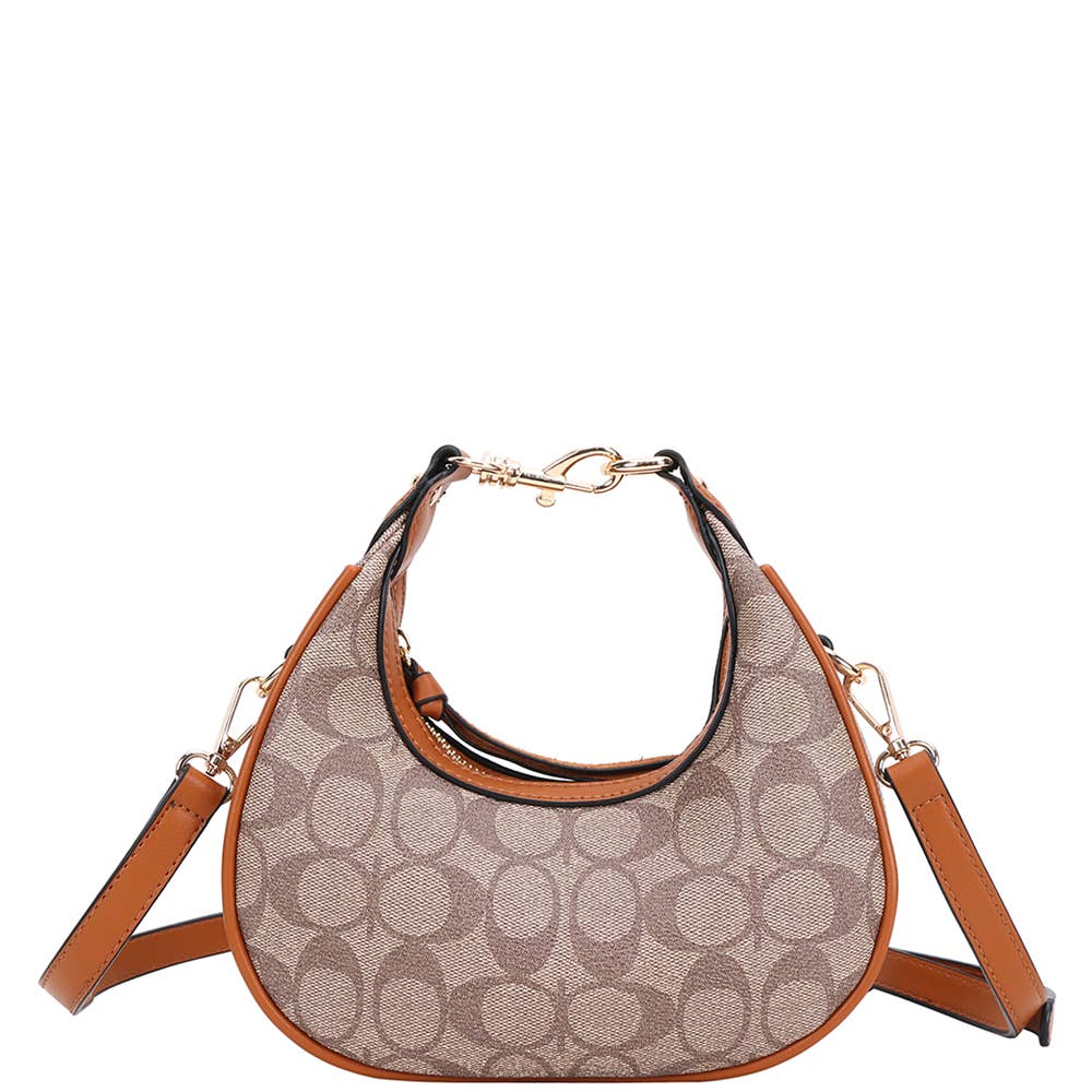 Oval Print Design Crossbody Bag