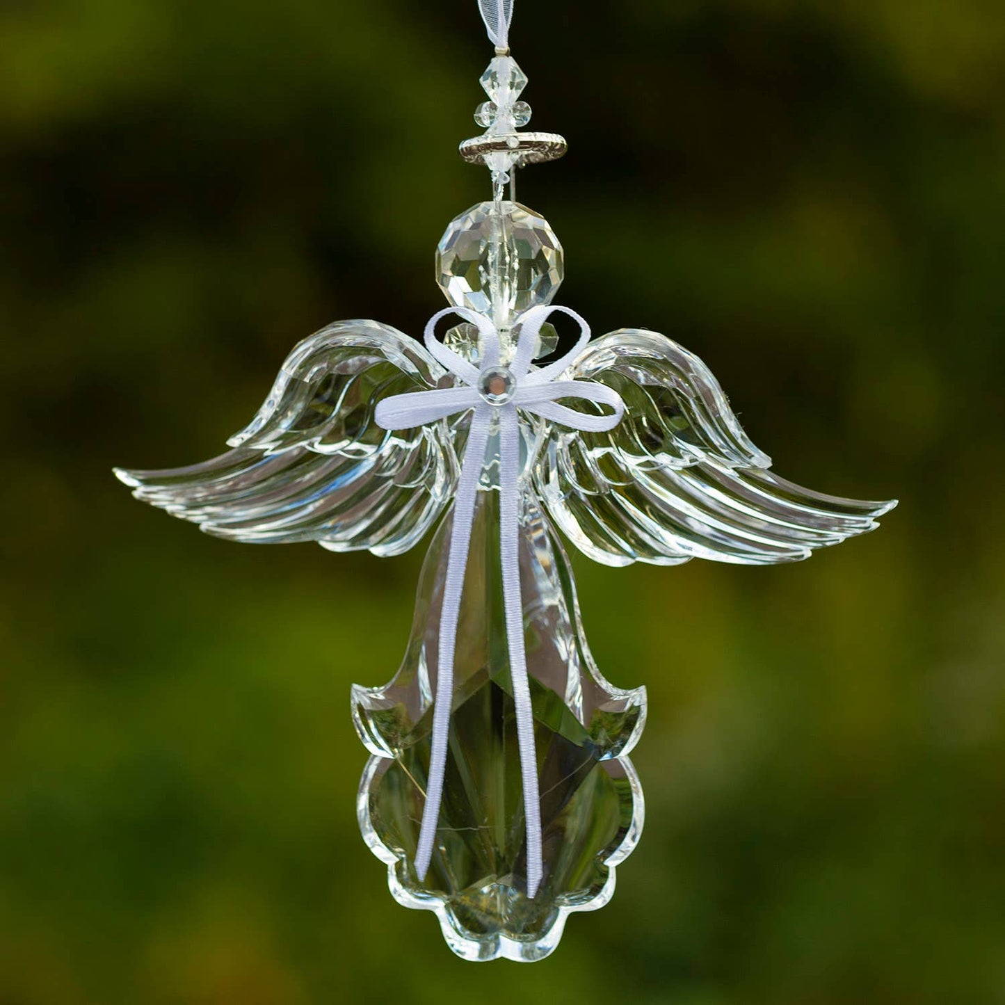 Hanging Clear Acrylic Angel Ornaments in 6 Assorted Styles