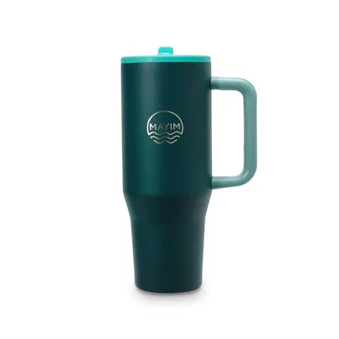 40 oz Stainless Steel Travel Tumbler with Handle & Straw