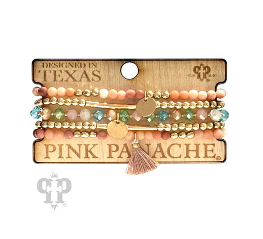 Pink multi-color bracelet set 1CNC R349
