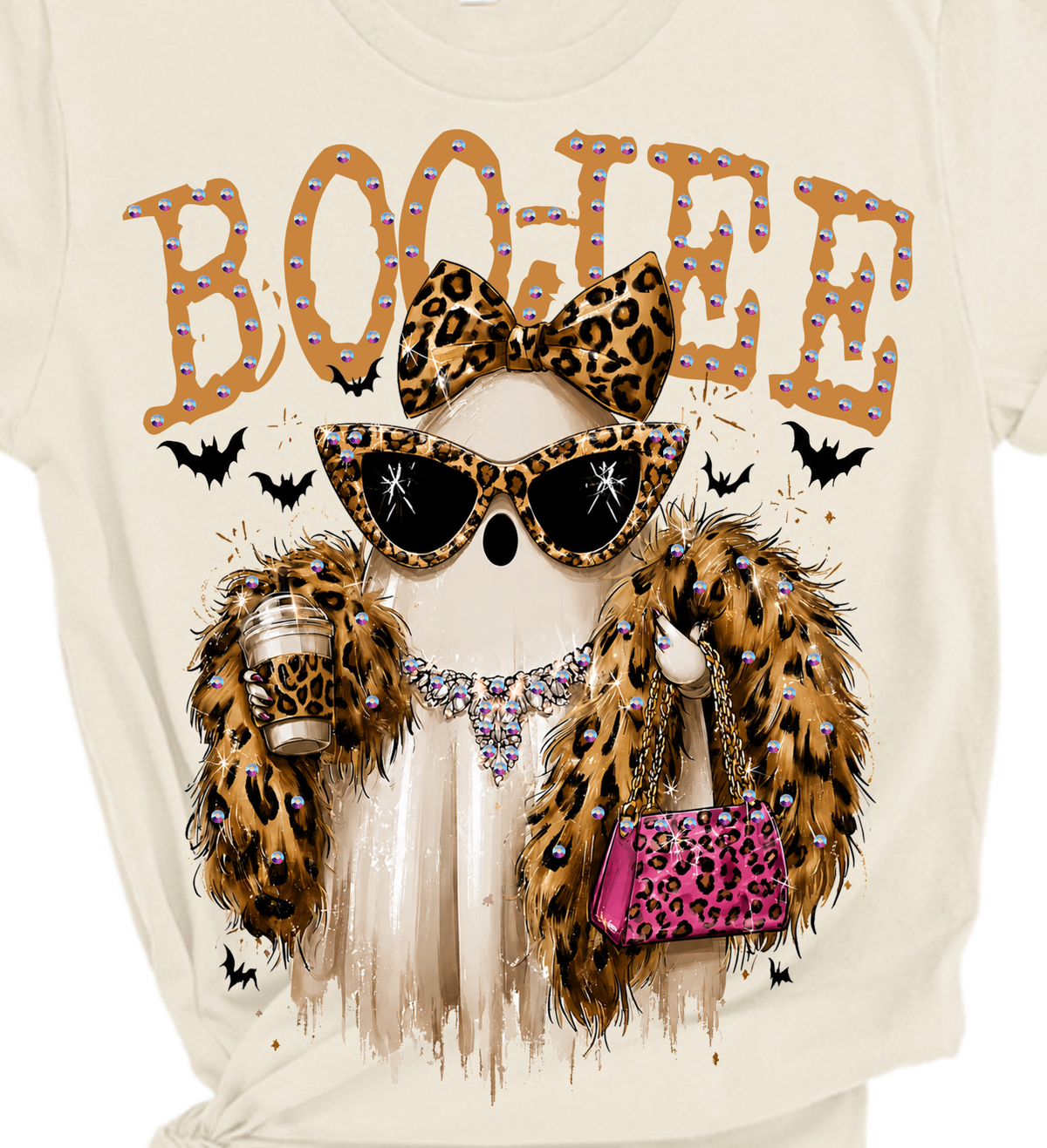 Boo-Jee Ghost Blingy Rhinestone Graphic Tee