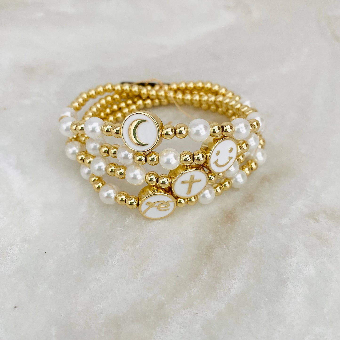Pearl Ball Bracelet, Gold Ball Bracelet, Pearl Bracelet