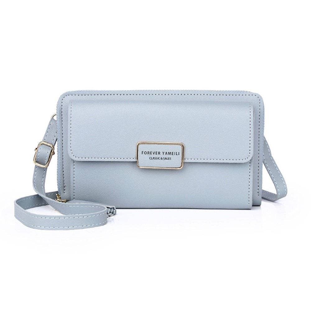 PU Leather Solid Color Card Slot Purse Mini One Shoulder Cell Phone Crossbody Bag