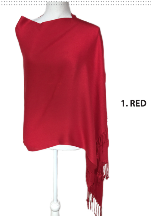 VISCOSE FRINGED PASHMINA SCARF SHAWL, 9129 AL