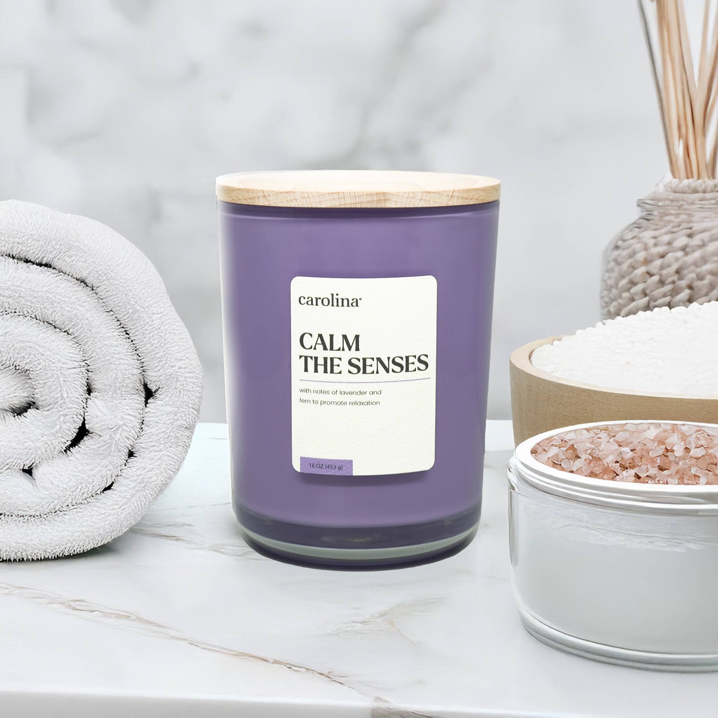Calm the Senses, 2 Wick 16oz Wellness Scented Jar Candle