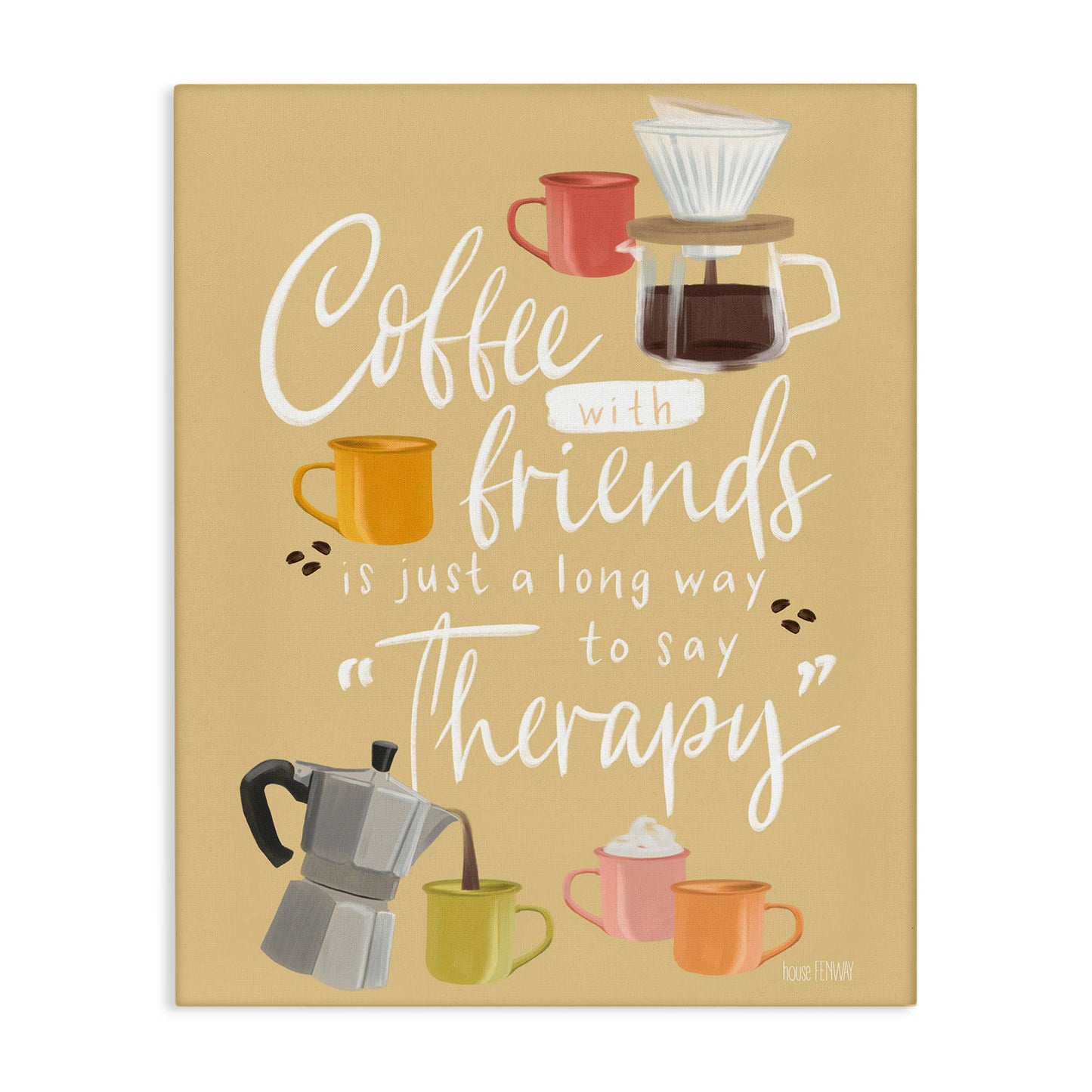 Coffee With Friends Therapy - Unframed Wall Art