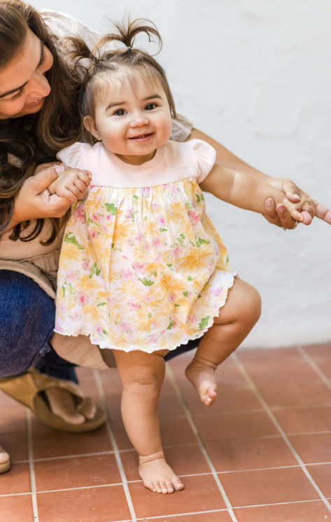Daisy Floral Ribbed Infant Bodysuit Dress