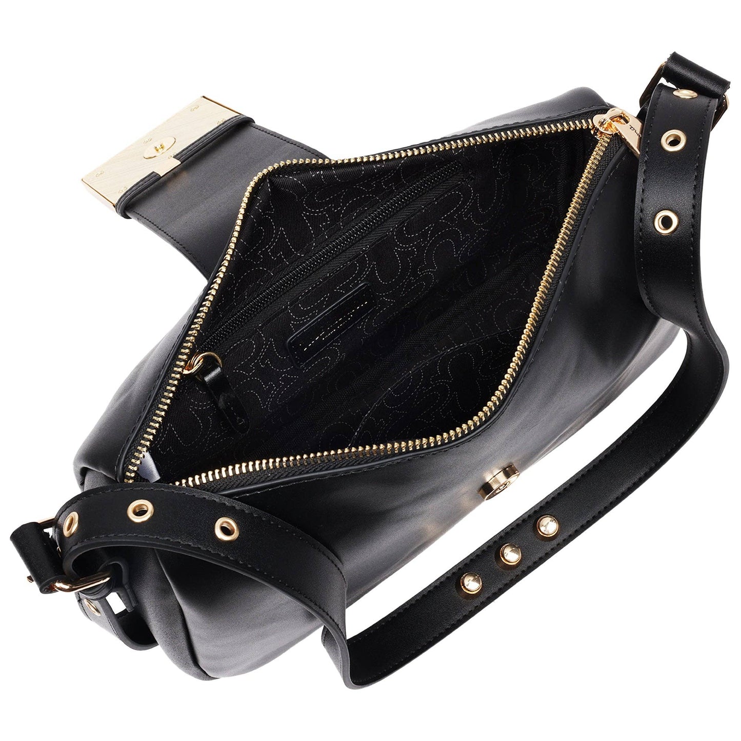 True Religion East West Shoulder Bag with Belt Buckle Tab