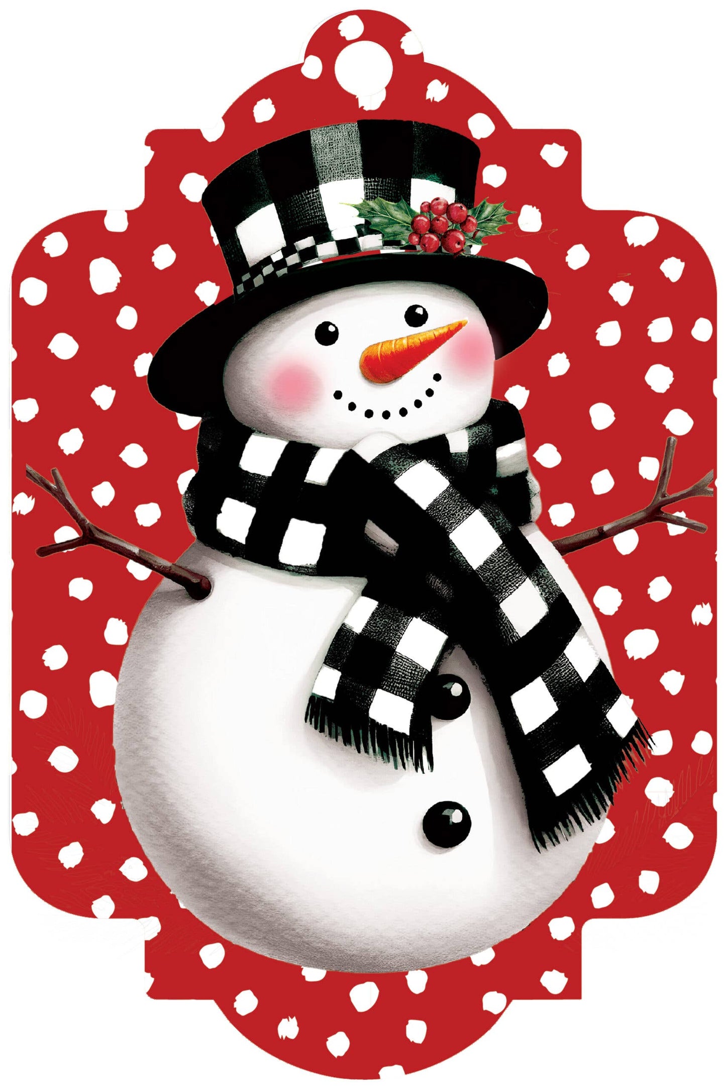 Deluxe Door Decor-Checkered Snowman