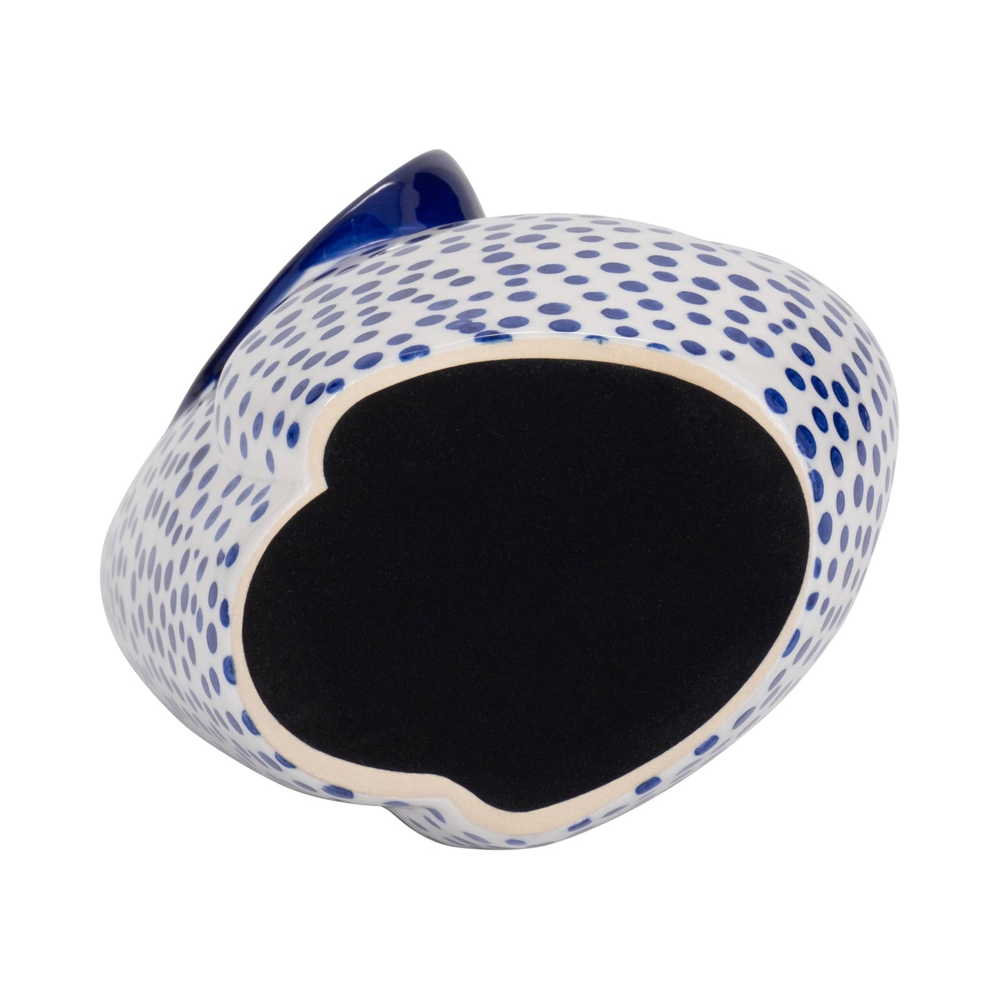 Ceramic Hand Stamped Elephant Figurine - Blue, 11 in.