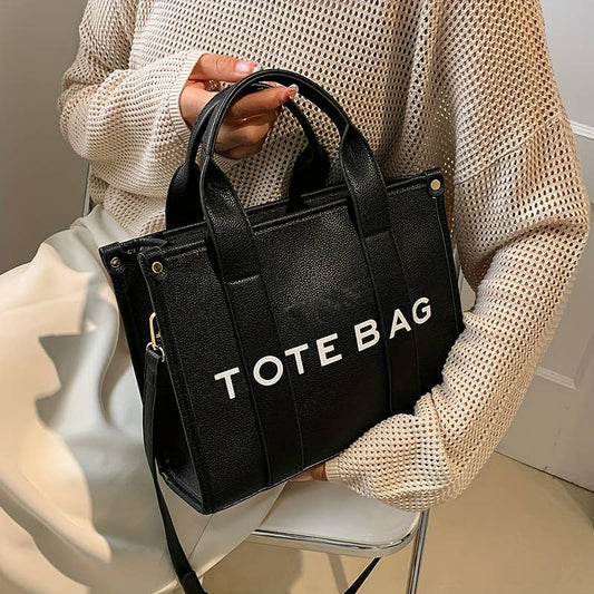 Letter Graphic Tote Bag, Trendy Crossbody Satchel Bag