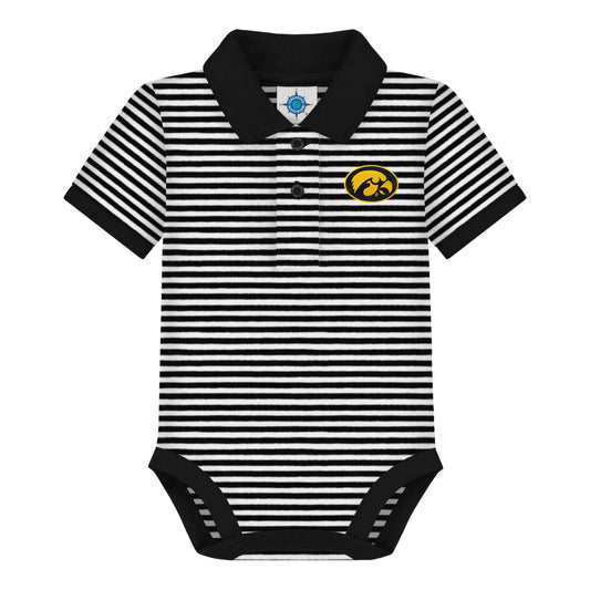Iowa Hawkeyes Striped Infant Polo Bodysuit