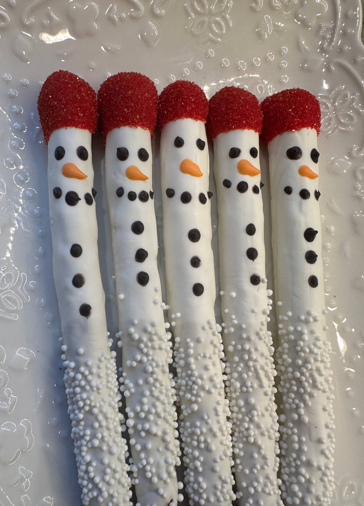 Snowman Chocolate Covered Pretzels
